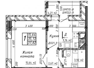 Продается 1-ком. квартира, 37.8 м2, Калуга, Азаровская улица, 40к4, ЖК Марс