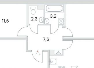 Продается 2-комнатная квартира, 65.2 м2, посёлок Шушары, улица Нины Петровой, 6к3