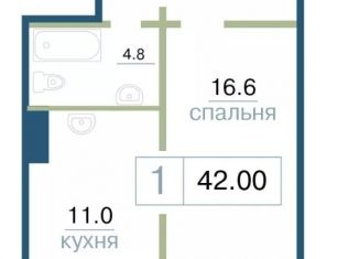 Продается 1-комнатная квартира, 42 м2, Красноярск, Железнодорожный район