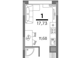 1-комнатная квартира на продажу, 17.7 м2, Рязань, ЖК Метропарк