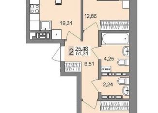 2-комнатная квартира на продажу, 61 м2, Екатеринбург, Верх-Исетский район