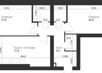 Продам двухкомнатную квартиру, 71.3 м2, деревня Нижняя Китаевка