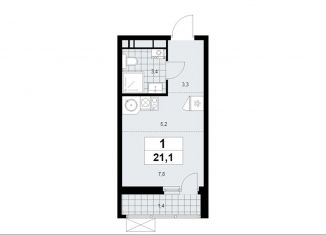 Квартира на продажу студия, 21.1 м2, Москва, деревня Столбово, 69/1