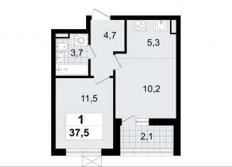 Продается 2-комнатная квартира, 37.5 м2, Ленинградская область, микрорайон Южный, 3.2