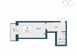 Продам квартиру студию, 34.5 м2, Новосибирск, улица Зорге, 229/1