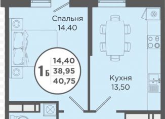 Продам однокомнатную квартиру, 40.8 м2, Краснодар, Тополиная улица, 40/1к2, Прикубанский округ