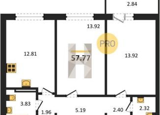 Продается 2-ком. квартира, 57.8 м2, Новосибирск, улица Забалуева, с10, метро Площадь Маркса