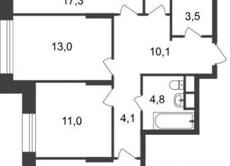 Продается трехкомнатная квартира, 85 м2, Москва, 11-я фаза, к3