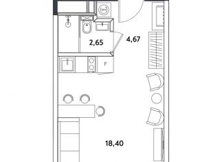 Продаю 1-ком. квартиру, 26.2 м2, Москва, ВАО, Окружной проезд, 10Б