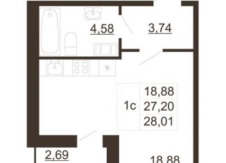 Квартира на продажу студия, 28 м2, Ленинградская область, улица Хохлова, 16