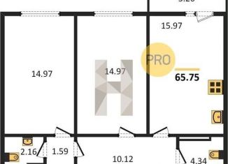 Продается 2-комнатная квартира, 65.8 м2, Новосибирская область, улица Забалуева, с9