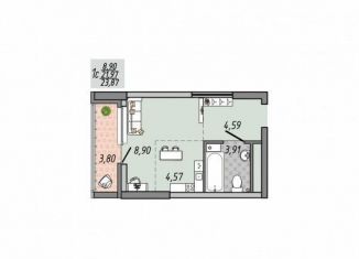 Продается квартира студия, 23.9 м2, Екатеринбург, улица Печатников, 3/1, метро Ботаническая