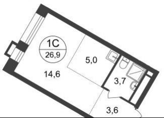 Продажа квартиры студии, 26.9 м2, Москва, 7-я фаза, к2