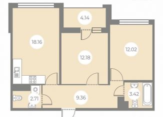 Продажа 2-ком. квартиры, 59.9 м2, Санкт-Петербург, Выборгский район, улица Строителей, 3к2