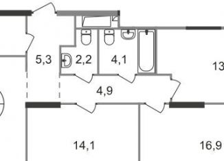 Продажа трехкомнатной квартиры, 82.3 м2, Московский, ЖК Первый Московский