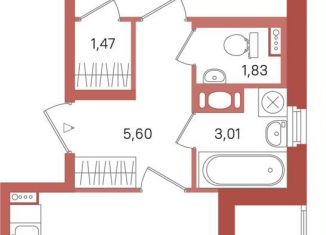 1-ком. квартира на продажу, 42.9 м2, Ленинградская область