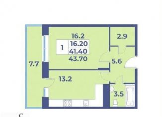 Продается 1-комнатная квартира, 43.7 м2, деревня Рогозинино, деревня Рогозинино, 5