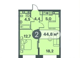 2-комнатная квартира на продажу, 44.8 м2, Красноярск