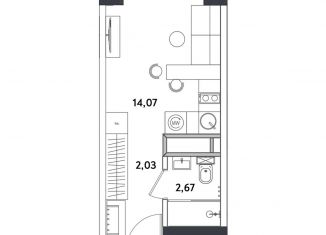 Продается 1-комнатная квартира, 19.1 м2, Москва, Окружной проезд, 10Б, ЖК Измайловский Парк