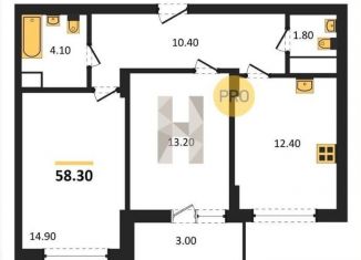 Продам 2-комнатную квартиру, 58.3 м2, Воронеж, Железнодорожный район, бульвар Содружества, 1