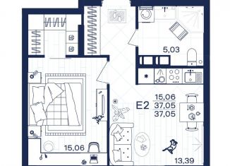 Продаю 1-ком. квартиру, 37.1 м2, Тула