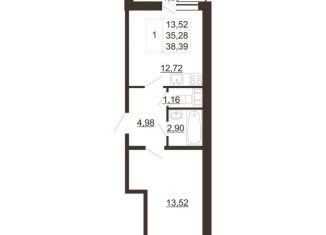 Продаю 1-ком. квартиру, 38.4 м2, Гатчина, улица Хохлова, 16