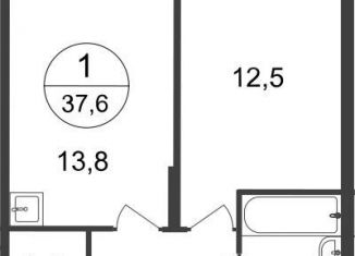 1-комнатная квартира на продажу, 37.6 м2, Москва, 7-я фаза, к2
