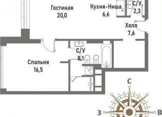 Продажа 2-ком. квартиры, 61.4 м2, Москва, ВАО, Рубцовско-Дворцовая улица, 4