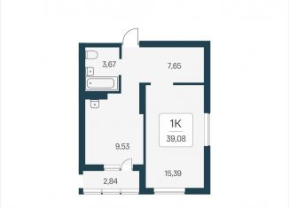 Продаю 1-ком. квартиру, 39.1 м2, Новосибирская область