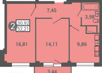 Продаю 2-комнатную квартиру, 52 м2, Архангельск