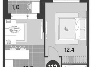 Продам 1-комнатную квартиру, 34.4 м2, Омская область