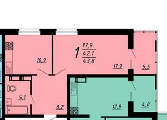 Сдается однокомнатная квартира, 43.8 м2, Воронеж, улица 9 Января, 68/2к2, Ленинский район