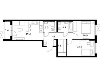 Продам 2-ком. квартиру, 60.5 м2, Ярославль