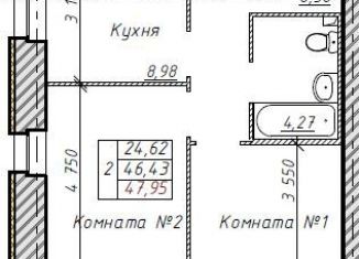 Продается 2-комнатная квартира, 48 м2, Ярославль, Фрунзенский район, переулок Минина, 8