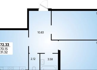 Продается двухкомнатная квартира, 72.3 м2, Краснодар