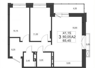 Продам двухкомнатную квартиру, 65.3 м2, Красноярск