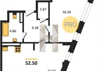 Продаю 1-комнатную квартиру, 52.5 м2, Воронеж, Коминтерновский район