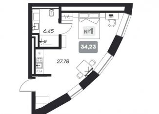 Продам квартиру студию, 34.2 м2, Новосибирская область, площадь Карла Маркса