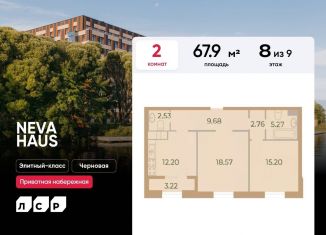 2-комнатная квартира на продажу, 67.9 м2, Санкт-Петербург, муниципальный округ Петровский, Петровский проспект, 11к3