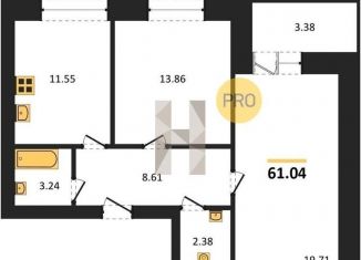 Продажа 2-ком. квартиры, 61 м2, Воронеж, Советский район, улица Курчатова, 26Б