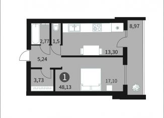 Продажа 1-ком. квартиры, 48.1 м2, Смоленск