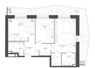 Продам 2-комнатную квартиру, 72.6 м2, Москва