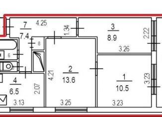 Продам 3-ком. квартиру, 50.2 м2, Москва, Ташкентская улица, 15/22, метро Рязанский проспект