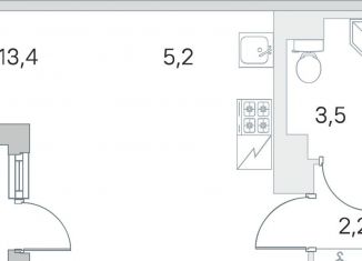 Продается квартира студия, 26.1 м2, Санкт-Петербург, улица Нины Петровой, 8к1