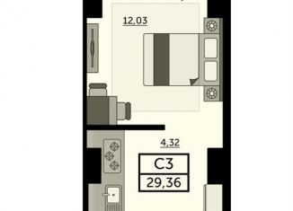 Квартира на продажу студия, 29.2 м2, Ростов-на-Дону, ЖК Город у Реки, улица 23-я Линия, 54с8