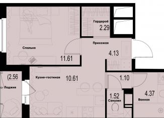 Продам 1-ком. квартиру, 36.9 м2, Ленинградская область