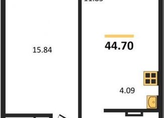 Продажа двухкомнатной квартиры, 44.7 м2, Новосибирск, улица Забалуева, с10