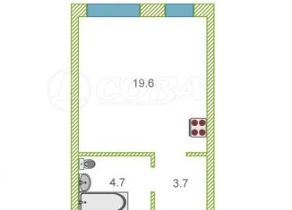 Продам квартиру студию, 29 м2, Тюмень, улица Мелиораторов, 6А