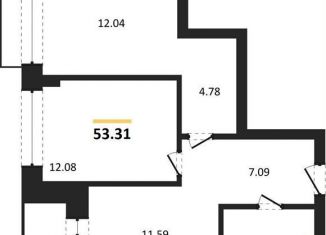 Продаю 2-комнатную квартиру, 53.3 м2, Новосибирская область