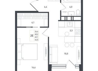 Продается 1-ком. квартира, 42.1 м2, Московская область, жилой квартал Новая Щербинка, 20